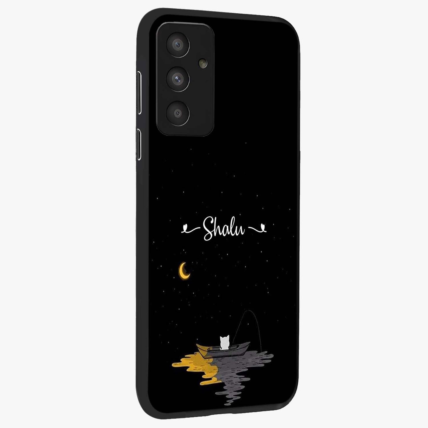 Silent Night Row Glass Case upright view showcasing tranquil night artwork with serene landscape theme.