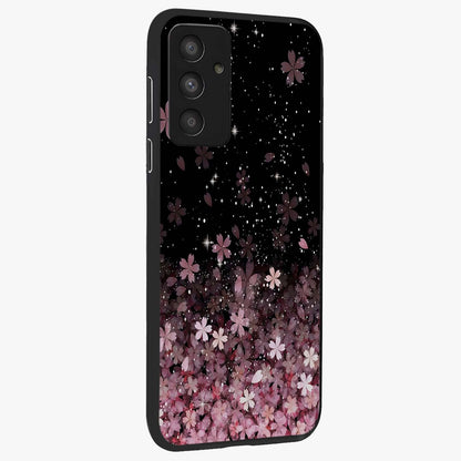 Small Starry Flowers Glass Case upright view showcasing charming floral artwork with dreamy starry theme.