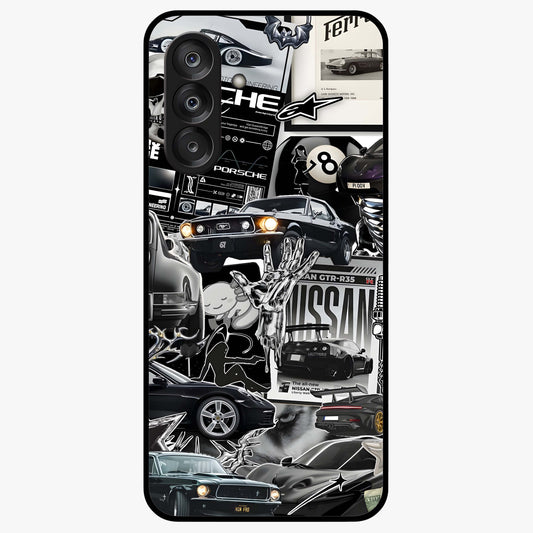 Aesthetic Dark Love Glass Case showing flat back view with dark romantic artwork and glossy glass finish.