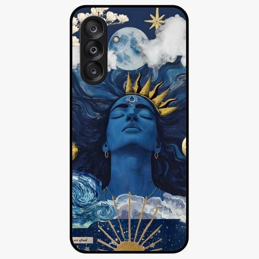 Aesthetic Lord Shiva Glass Case showing flat back view with divine Shiva artwork and glossy glass finish.