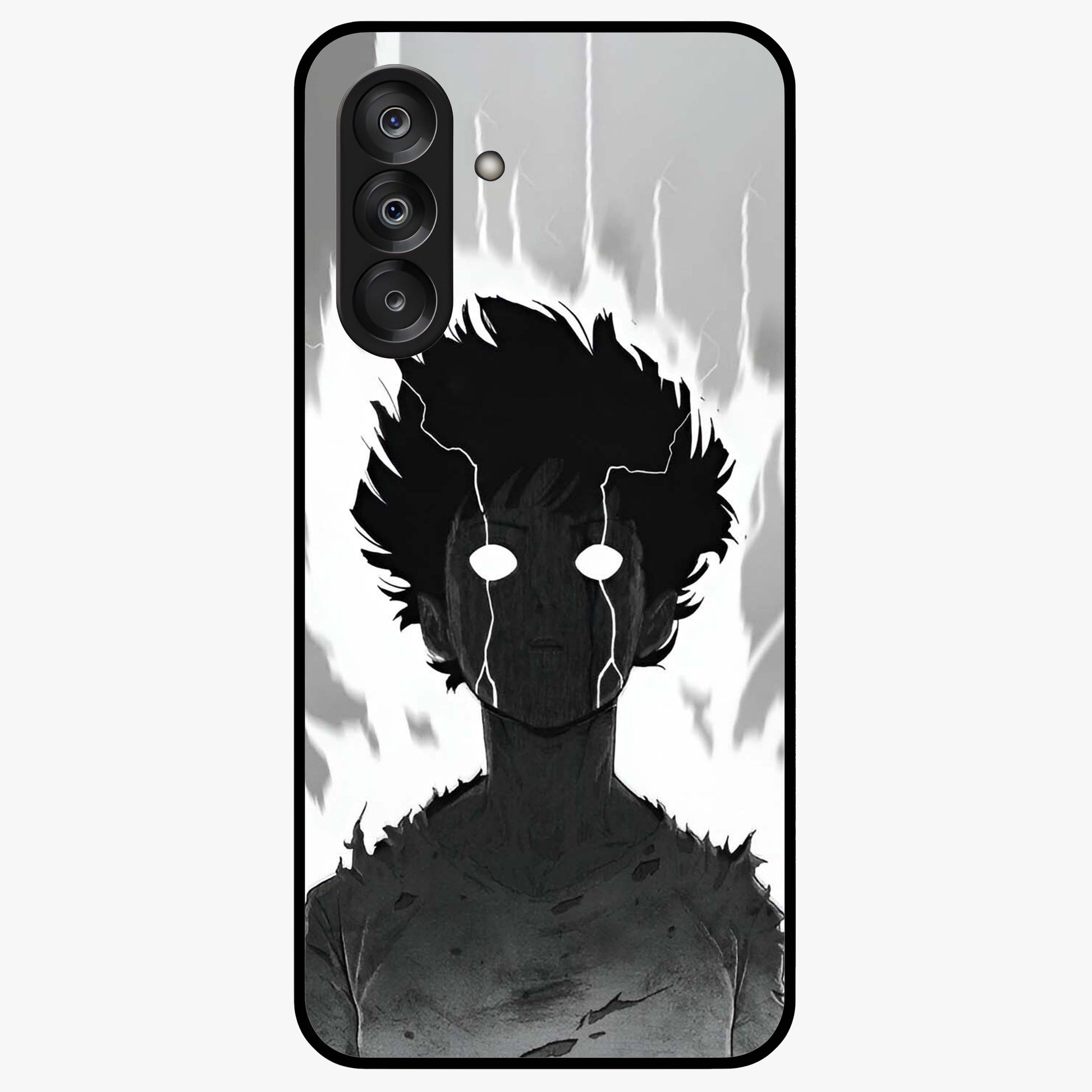 Awakened Inner Rage Glass Case showing flat back view with intense artistic artwork and glossy glass finish.