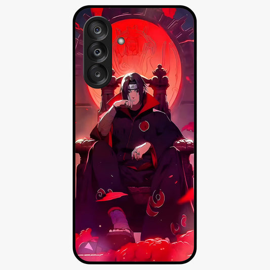 Blood Moon Sovereign Glass Case showing flat back view with mystical blood moon artwork and glossy glass finish.