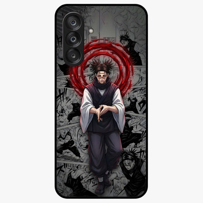 Cursed Ritual Ascension Glass Case showing flat back view with dark ritual themed artwork and glossy glass finish.