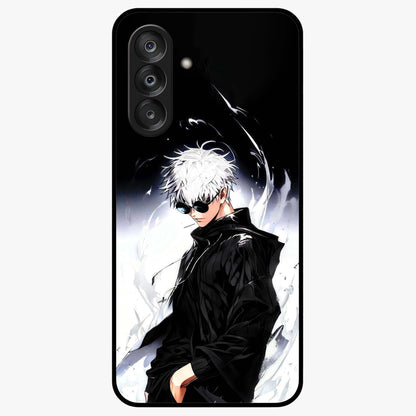 Limitless Shadow King Glass Case showing flat back view with powerful shadow warrior artwork and glossy glass finish.