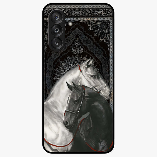 Majestic Ride Legacy Glass Case showing flat back view with powerful automotive inspired artwork and glossy glass finish.