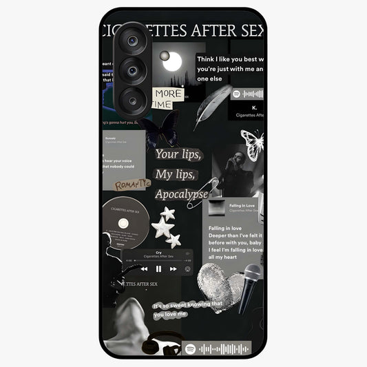 Midnight Love Echo Glass Case showing flat back view with romantic midnight themed artwork and glossy glass finish.