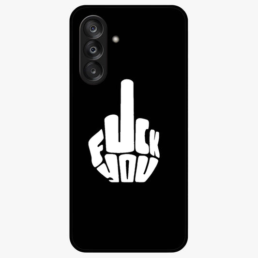 Rebel Mode On Glass Case showing flat back view with bold rebellious typography artwork and glossy glass finish.