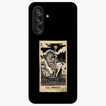 The Empress Glass Case showing flat back view with regal feminine artwork and glossy glass finish.