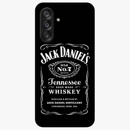 Vintage Whiskey Heritage Glass Case showing flat back view with classic whiskey inspired artwork and glossy glass finish.