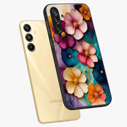 Artlyn Grace Flower Pattern Glass Case displayed in angled mockup highlighting delicate flower pattern design and smooth glass surface.
