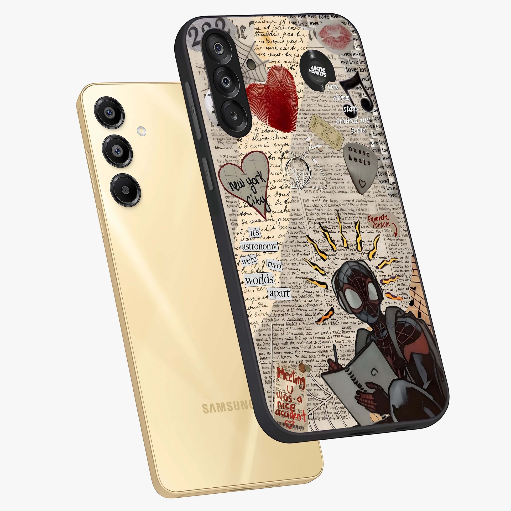 City Dream Sketch Glass Case displayed in angled mockup highlighting minimal city illustration with aesthetic sketch style.