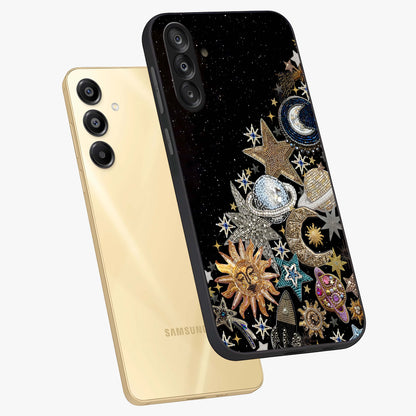 Cosmic Sparkle Dreams Glass Case displayed in angled mockup highlighting dreamy star sparkle design with celestial aesthetic.