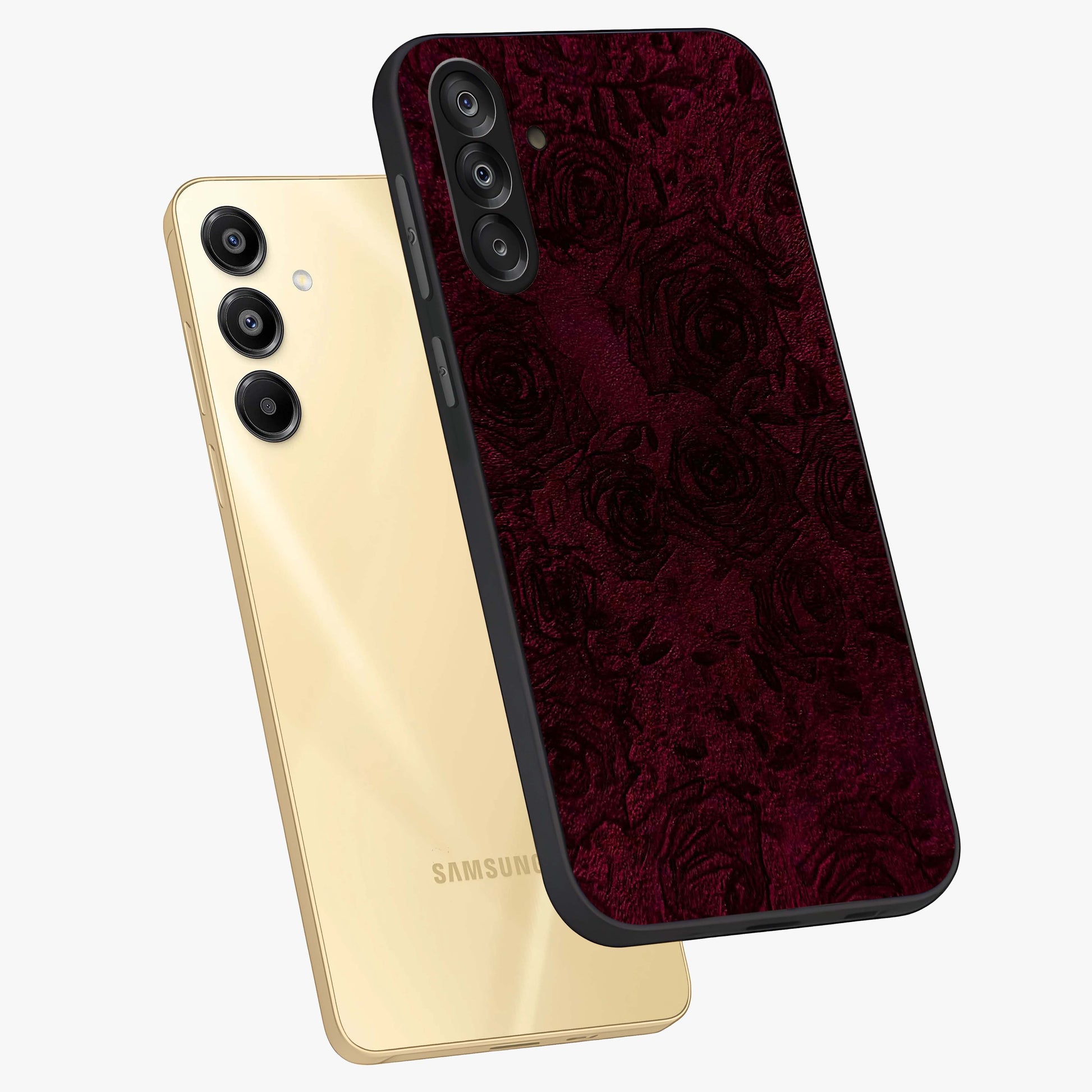 Crimson Fade Flow Glass Case displayed in angled mockup highlighting smooth gradient design with modern aesthetic style.