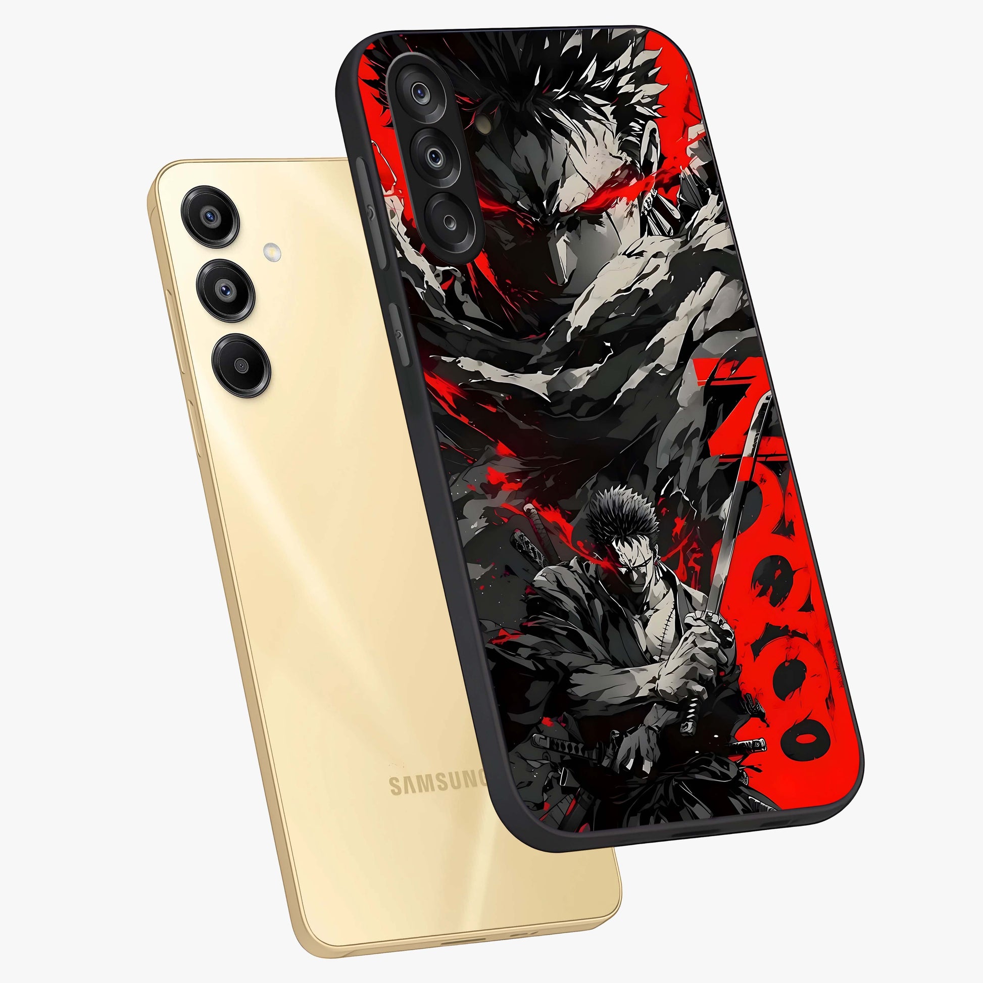 Demon Sword Resolve Glass Case displayed in angled mockup highlighting powerful demon sword illustration with dark fantasy aesthetic.