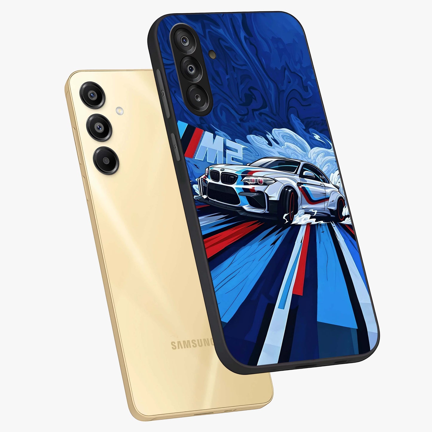 Drift Power Rush Glass Case displayed in angled mockup highlighting powerful drift car design with sporty aesthetic style.