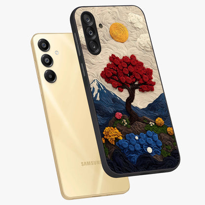 Eternal Nature Tapestry Glass Case displayed in angled mockup highlighting detailed botanical pattern with artistic aesthetic.