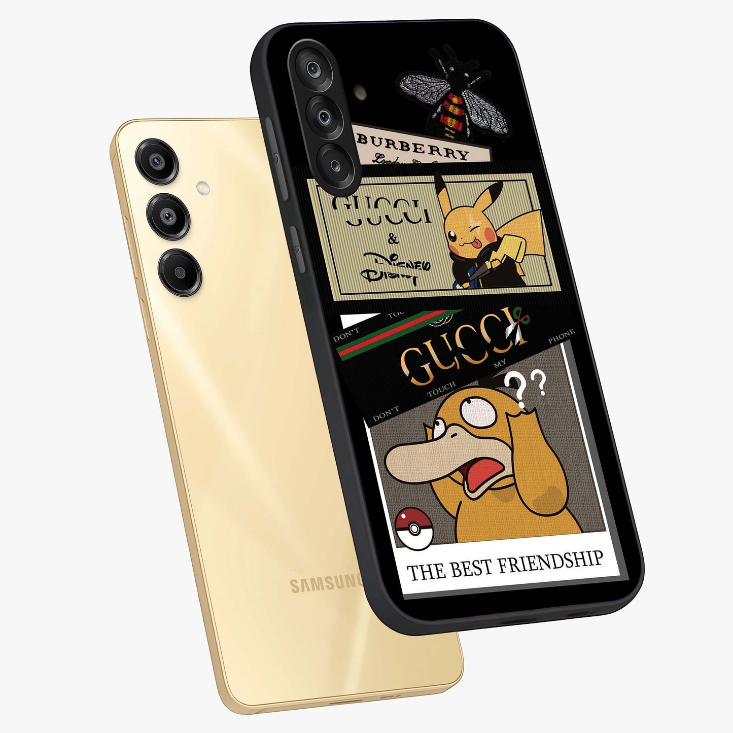 Gucci Play Mashup Glass Case displayed in angled mockup highlighting stylish fashion mashup design with bold aesthetic.