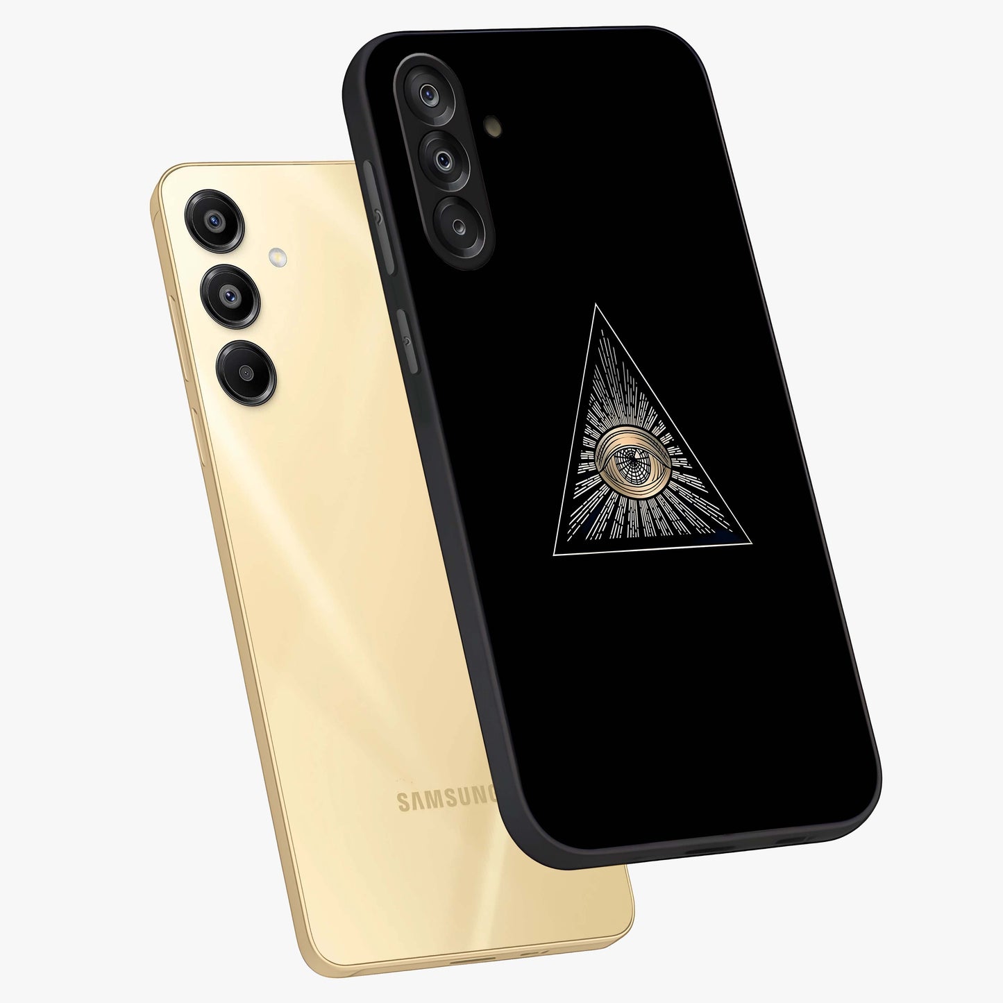 Illuminati Evil Glass Case displayed in angled mockup highlighting dark occult inspired design with bold aesthetic style.