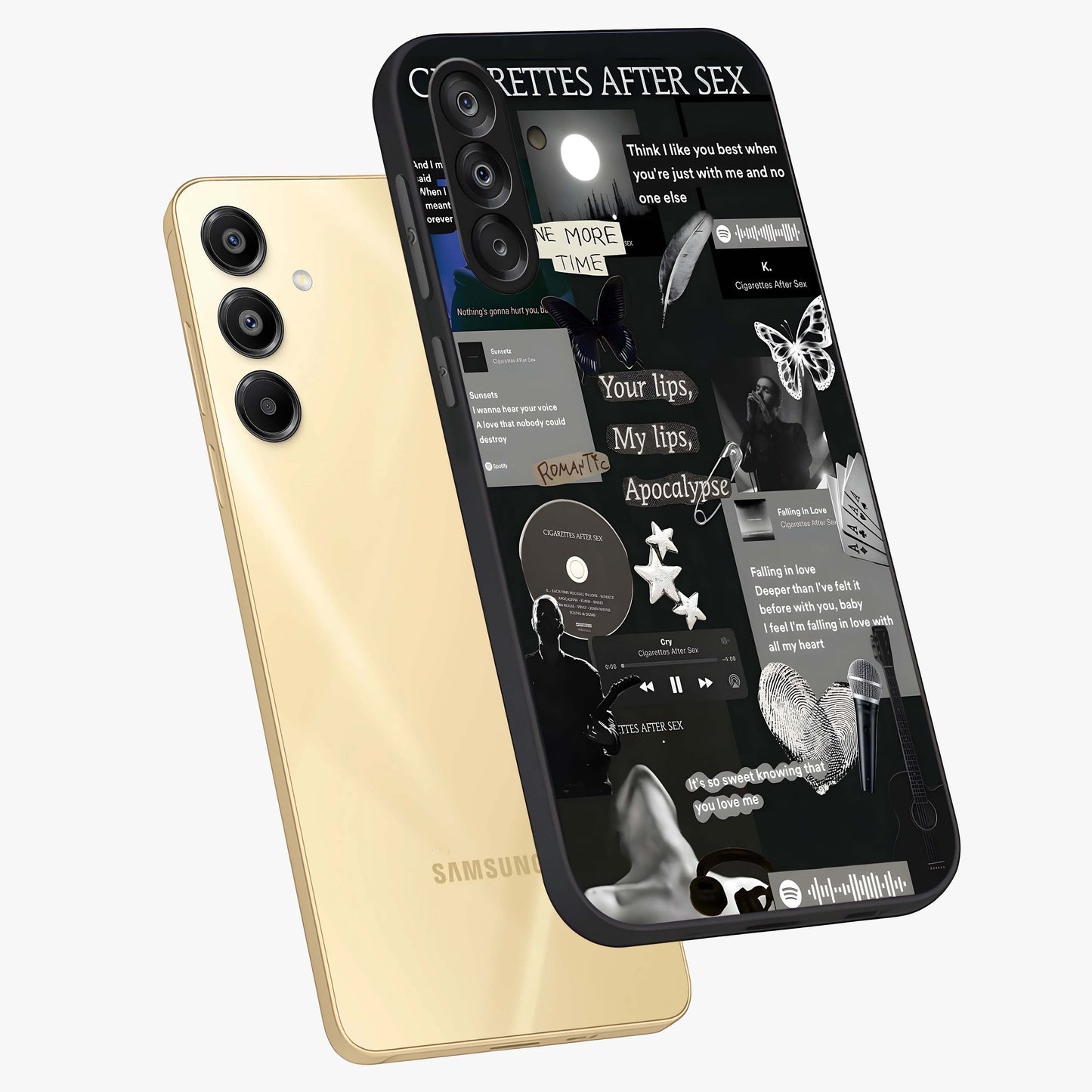 Midnight Love Echo Glass Case displayed in angled mockup highlighting elegant love inspired design with deep aesthetic style.