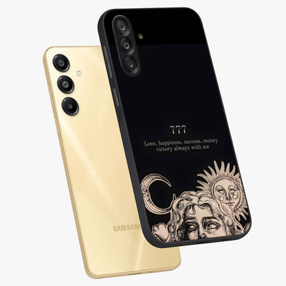 Mystic Victory Aura Glass Case displayed in angled mockup highlighting energetic aura design with bold mystical aesthetic.