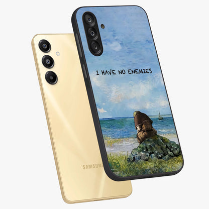 Peace Beyond War Glass Case displayed in angled mockup highlighting meaningful message design with artistic aesthetic style.
