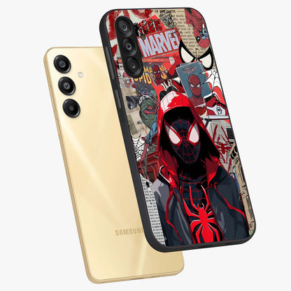Spider Collage Street Glass Case displayed in angled mockup highlighting dynamic street style collage design with comic aesthetic.