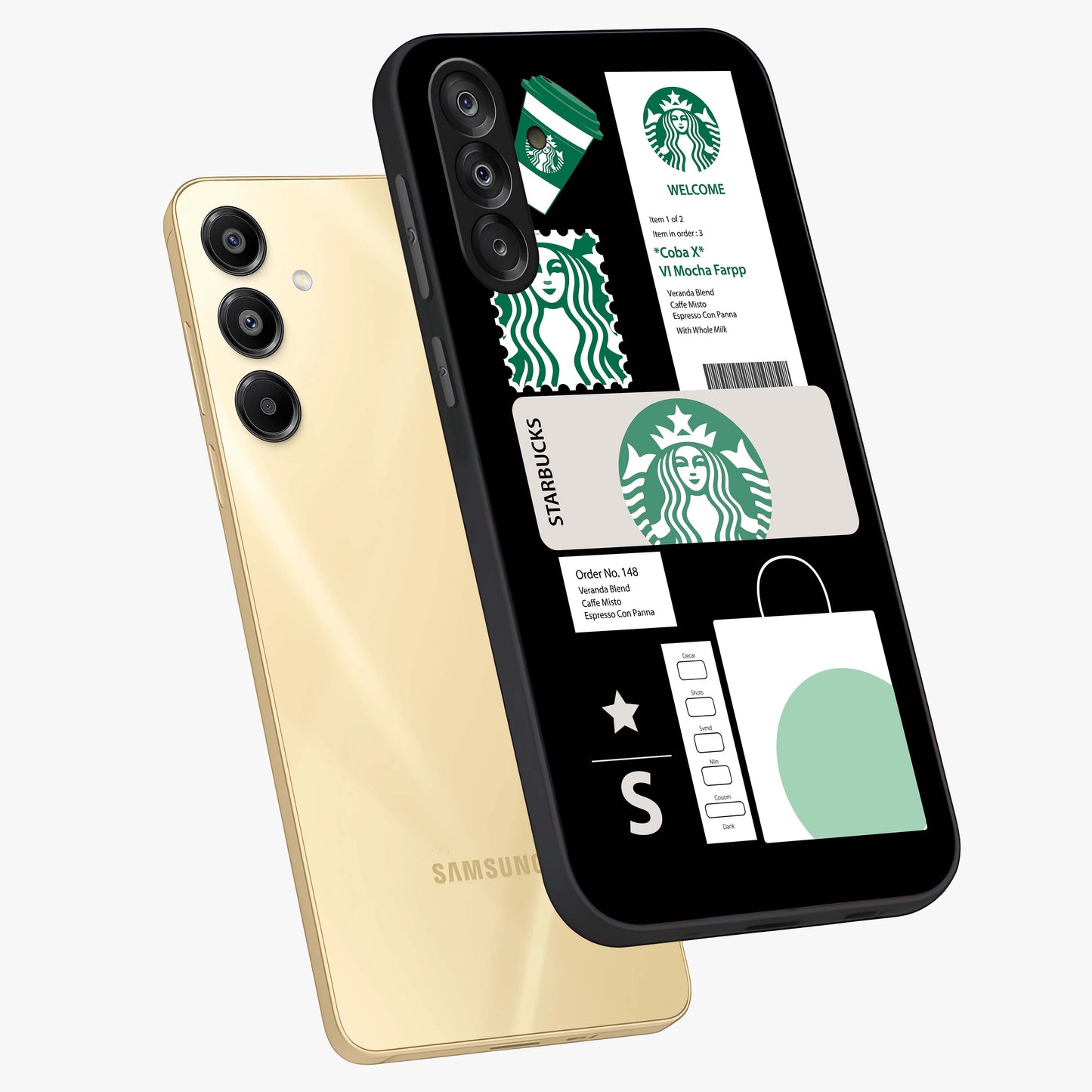 Starbucks Mocha Glass Case displayed in angled mockup highlighting stylish mocha themed design with cozy café aesthetic.