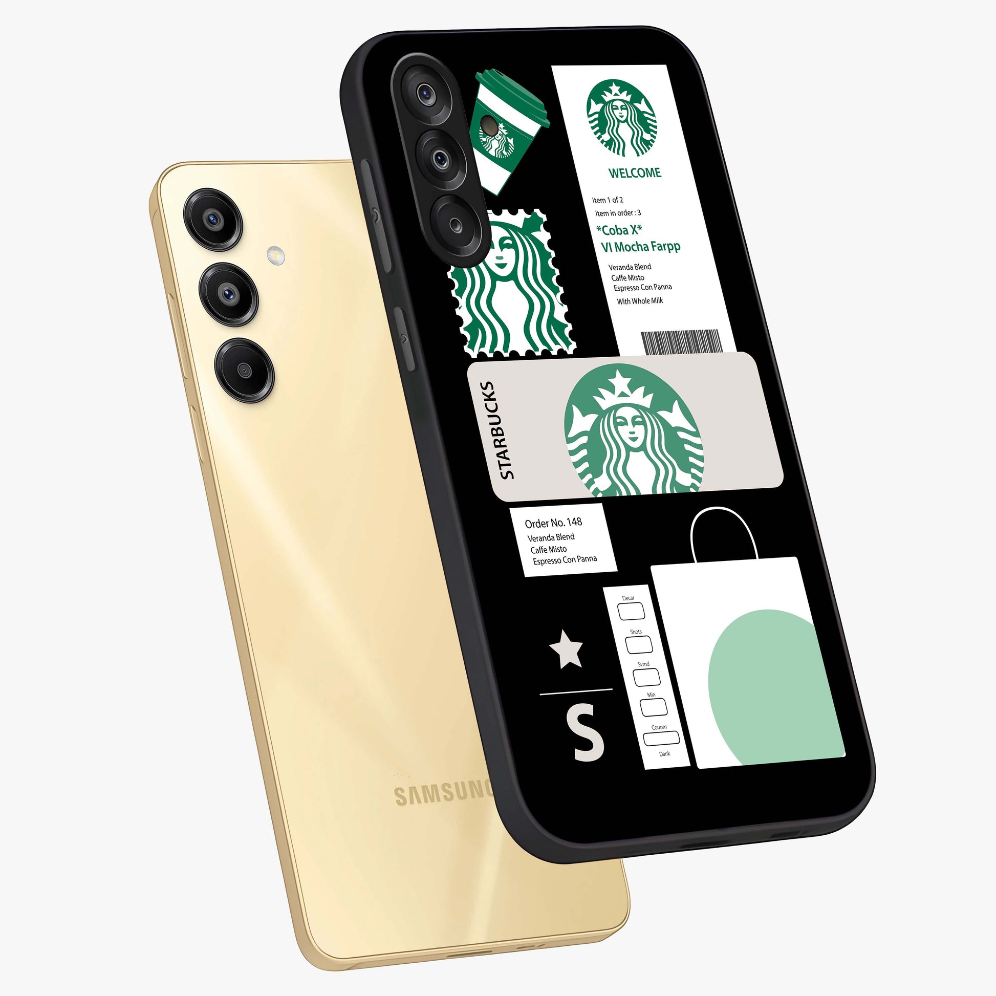 Starbucks Mocha Glass Case displayed in angled mockup highlighting stylish mocha themed design with cozy café aesthetic.