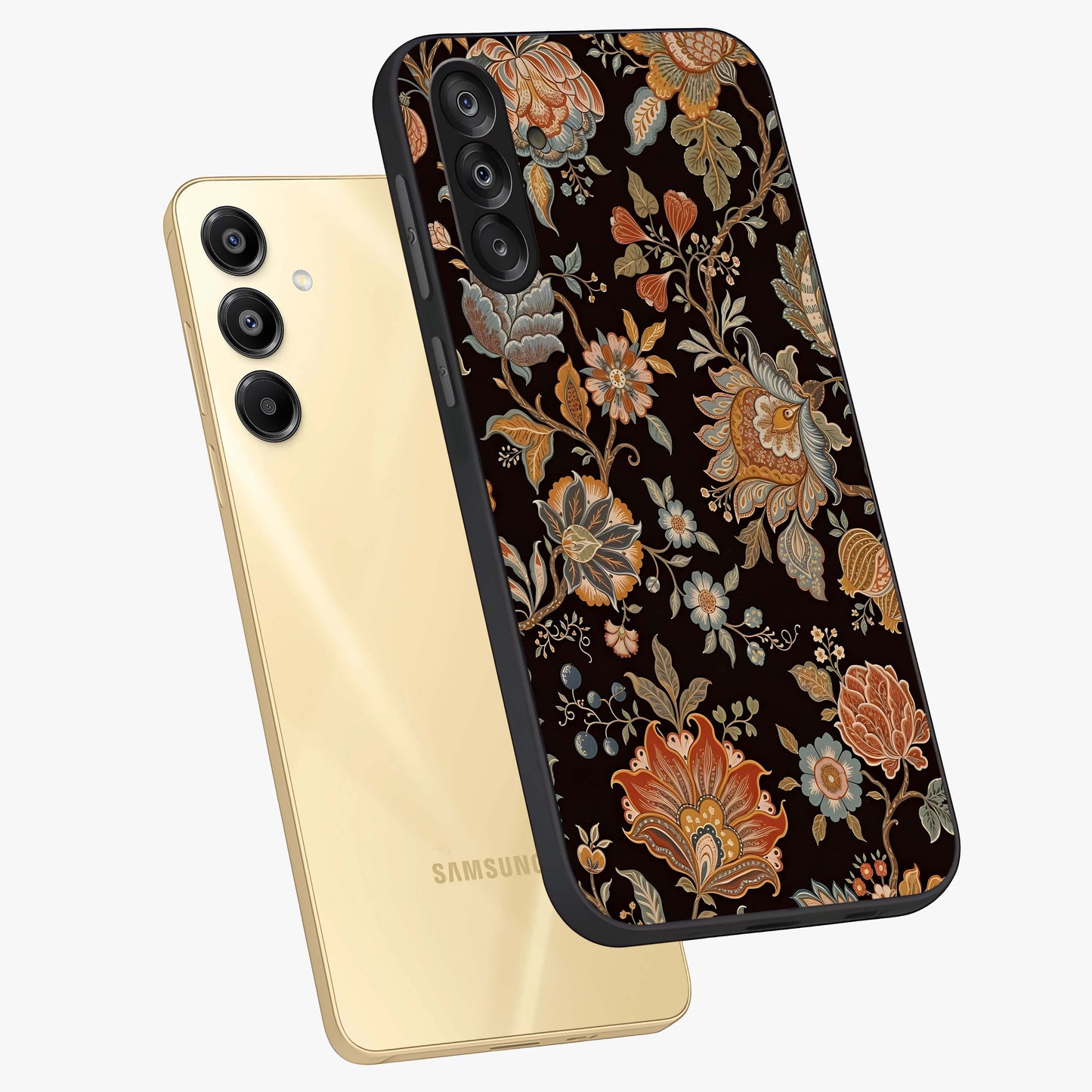 Vintage Floral Dream Glass Case displayed in angled mockup highlighting elegant vintage flower design with soft aesthetic style.