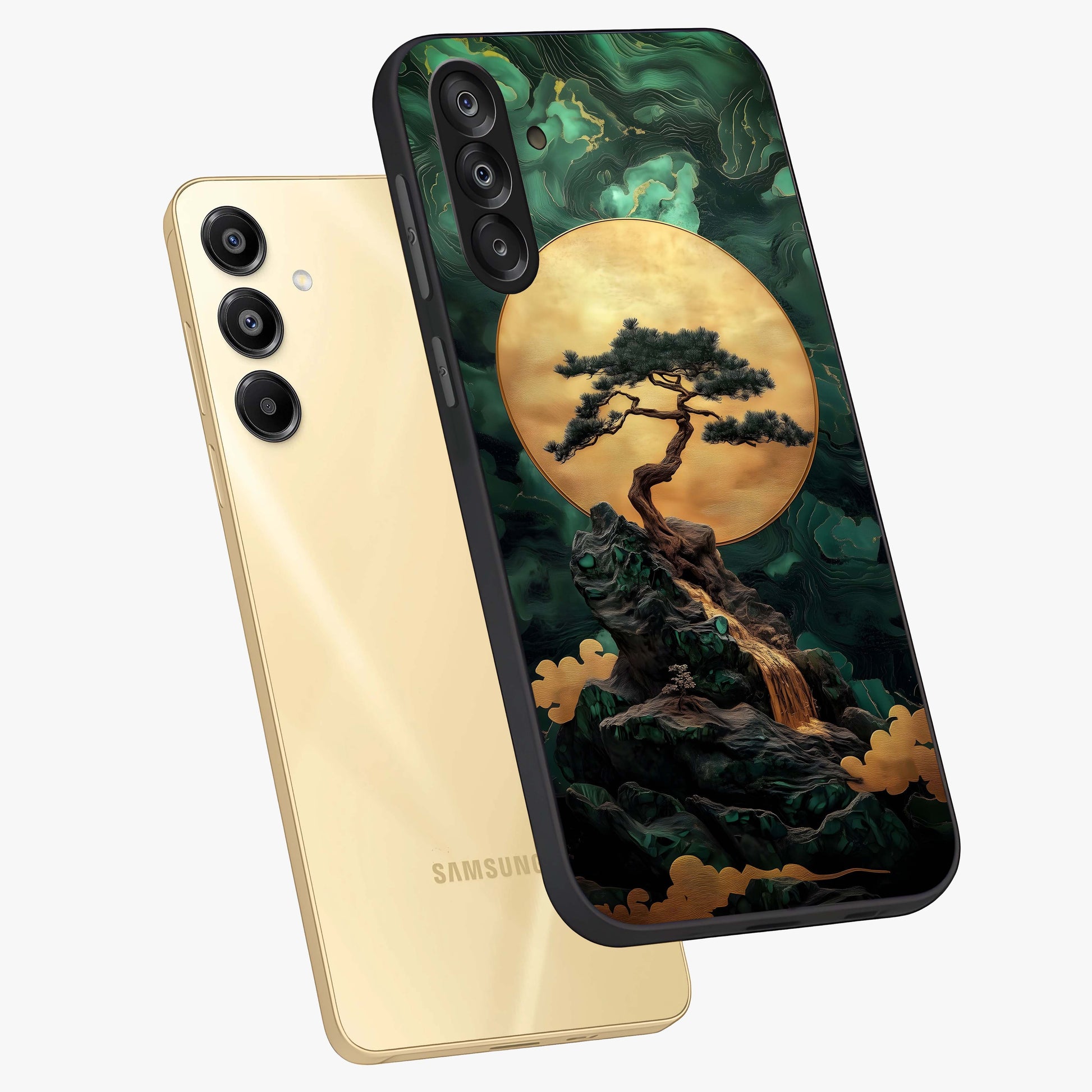 Zen Moon Rise Glass Case displayed in angled mockup highlighting peaceful lunar design with zen aesthetic style.