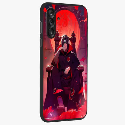 Blood Moon Sovereign Glass Case upright view showcasing powerful moon inspired artwork with cosmic aesthetic style.