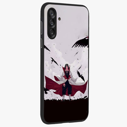 Crimson Crow Ascension Glass Case upright view showcasing dramatic crow artwork with bold gothic theme.