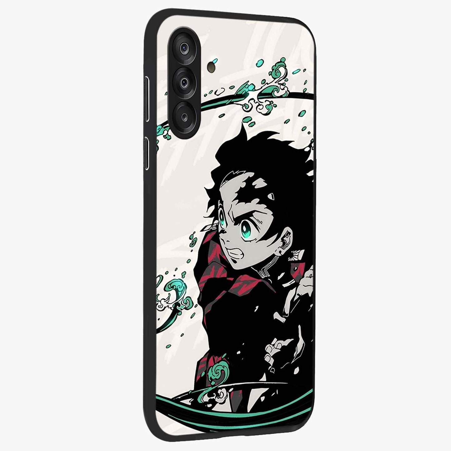Demon Slayer Glass Case upright view showcasing powerful anime artwork with intense warrior theme.