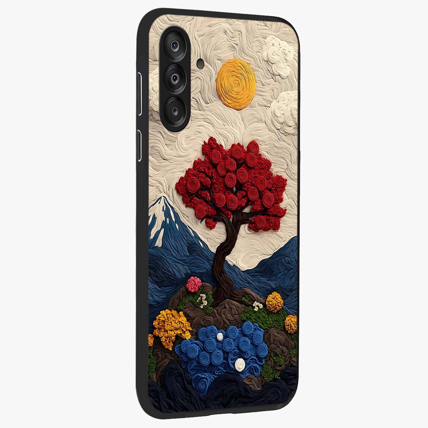 Eternal Nature Tapestry Glass Case upright view showcasing elegant nature tapestry design with decorative style.