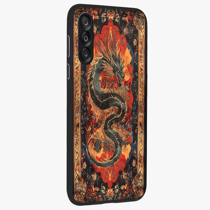 Inferno Dragon Soul Glass Case upright view showcasing intense dragon artwork with fantasy fire theme.