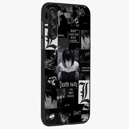 Midnight Chaos Mind Glass Case upright view showcasing expressive abstract artwork with bold dark theme.