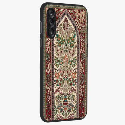Persian Inspired Glass Case upright view showcasing decorative Persian artwork with rich heritage theme.
