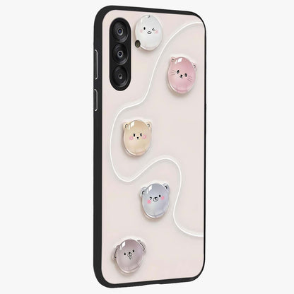 Puffy Face Parade Glass Case upright view showcasing adorable character artwork with cheerful animated theme.