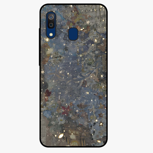 Aesthetic Astrolophia Glass Case showing flat back view with dreamy aesthetic design and glossy glass finish.