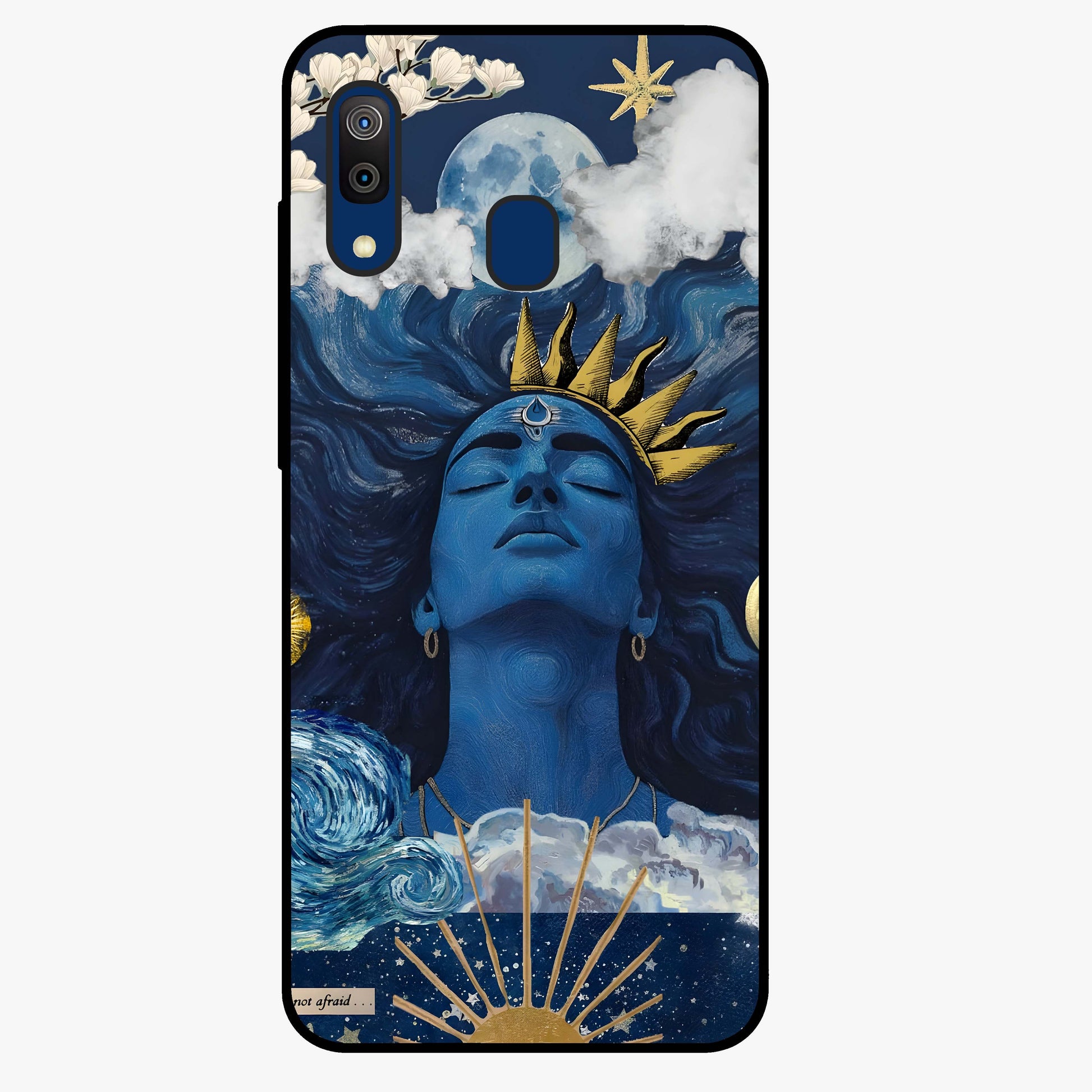Aesthetic Lord Shiva Glass Case showing flat back view with divine Shiva artwork and glossy glass finish.
