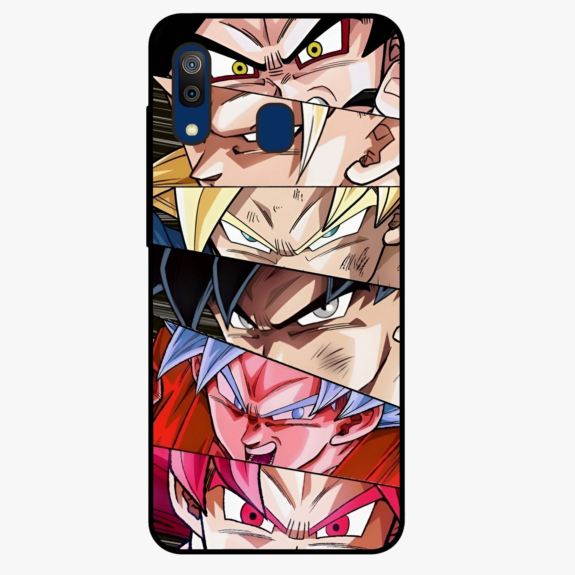Anime Character Glass Case showing flat back view with vibrant anime artwork and glossy glass finish.