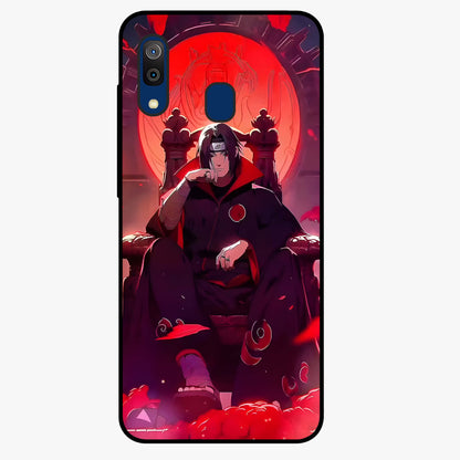 Blood Moon Sovereign Glass Case showing flat back view with mystical blood moon artwork and glossy glass finish.