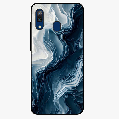 Ethereal Paper Marble Glass Case showing flat back view with soft marble paper texture artwork and glossy glass finish.
