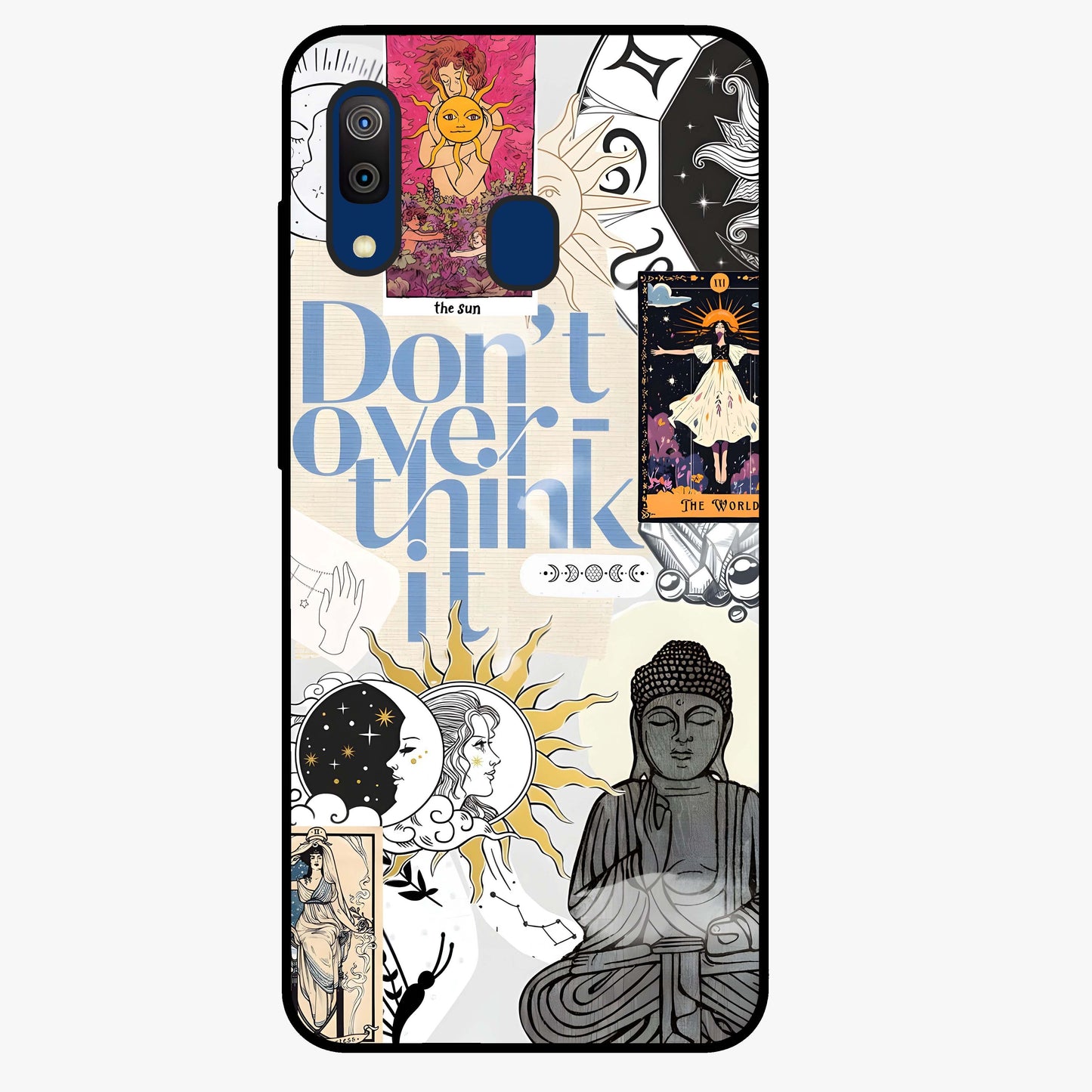 Ethereal Thoughts Glass Case showing flat back view with dreamy artistic artwork and glossy glass finish.