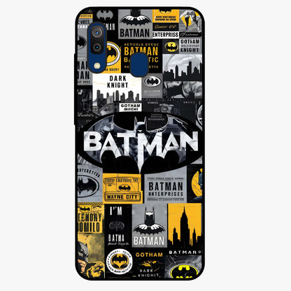 Knight Gotham Rise Glass Case showing flat back view with dark hero inspired artwork and glossy glass finish.