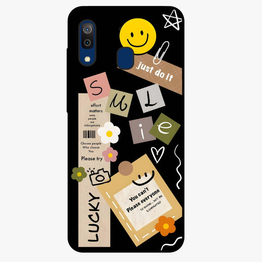 Lucky Aesthetic Collage Glass Case showing flat back view with trendy aesthetic collage artwork and glossy glass finish.