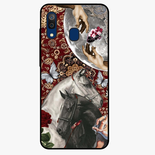 Moonlit Royal Stallion Glass Case showing flat back view with majestic horse under moonlight artwork and glossy glass finish.