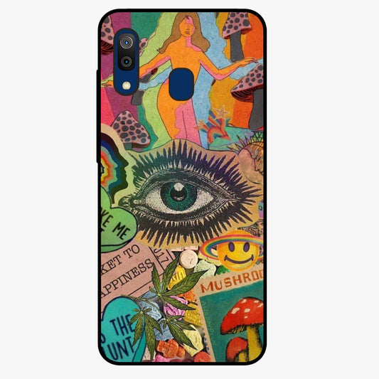 Mystic Eye Wonderland Glass Case showing flat back view with mystical eye themed artwork and glossy glass finish.