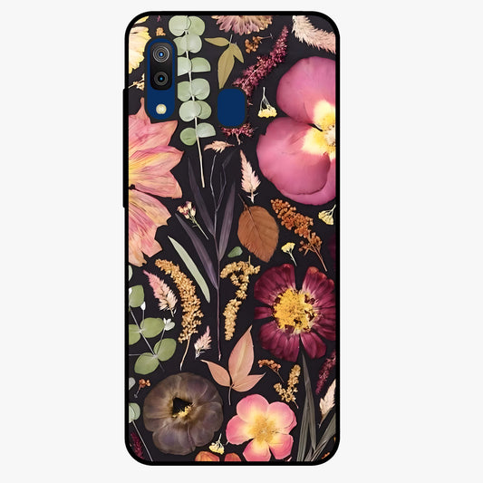 Petal Dream Tapestry Glass Case showing flat back view with intricate floral tapestry artwork and glossy glass finish.