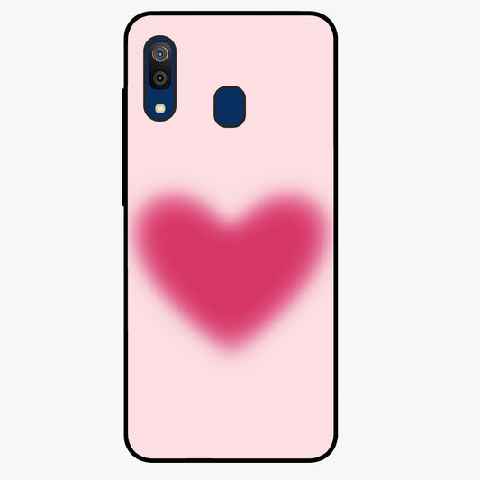 Pink Aura Heart Glass Case showing flat back view with glowing heart artwork and glossy glass finish.